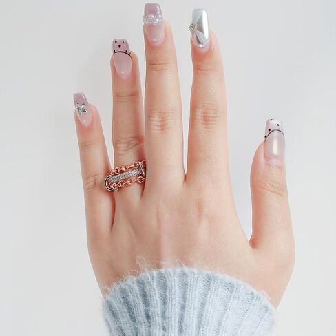 Stackable Rings for Women Gold Plated Statement Rings Womens Chunky Band Thumb Rings Pave CZ Ring Set in Saudi Arabia