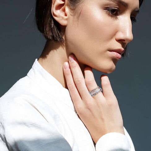 Stackable Rings for Women Gold Plated Statement Rings Womens Chunky Band Thumb Rings Pave CZ Ring Set in Saudi Arabia