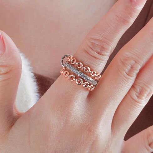 Stackable Rings for Women Gold Plated Statement Rings Womens Chunky Band Thumb Rings Pave CZ Ring Set in Saudi Arabia