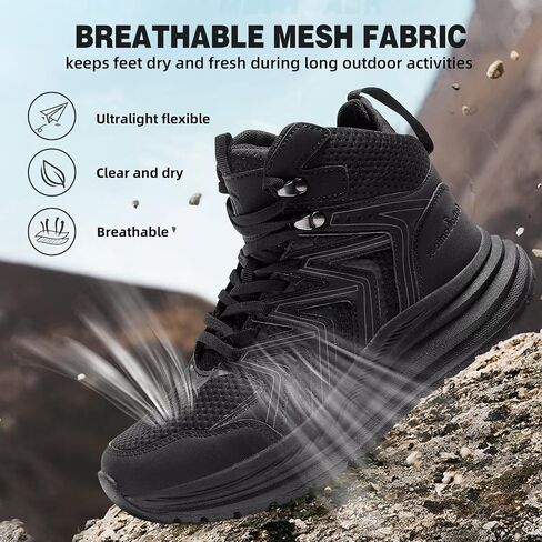 Women's Orthopedic Mid Trekking Hiking Boots: Comfortable Plantar Fasciitis Ankle Support Workout Walking Running Shoes, Orthotic Work Sport Waterproof Trail Sneakers for Feet and Heel Pain Relief in Saudi Arabia