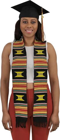 CLERKMANS Ready to Customize Graduation Kente Stole, Handwoven Kente Sash Cloth in Kuwait