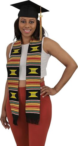 CLERKMANS Ready to Customize Graduation Kente Stole, Handwoven Kente Sash Cloth in Kuwait