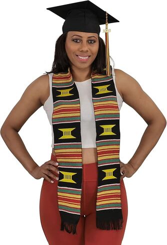 CLERKMANS Ready to Customize Graduation Kente Stole, Handwoven Kente Sash Cloth in Kuwait
