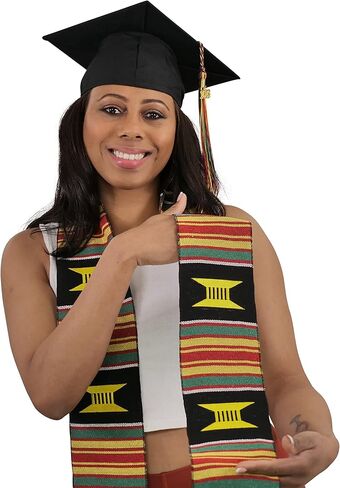 CLERKMANS Ready to Customize Graduation Kente Stole, Handwoven Kente Sash Cloth in Kuwait