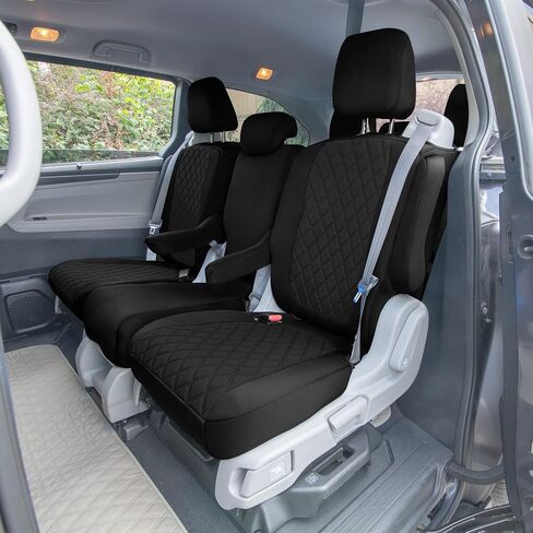 FH Group Custom Fit Car Seat Covers for 2018–2025 Honda Odyssey, Rear Set Black Ultraflex Neoprene Car Seat Covers, Waterproof Automotive Seat Cover, Honda Odyssey Accessories in Saudi Arabia