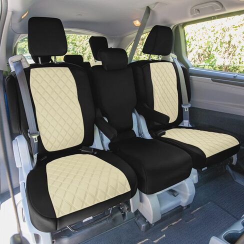 FH Group Custom Fit Car Seat Covers for 2018–2025 Honda Odyssey, Rear Set Black Ultraflex Neoprene Car Seat Covers, Waterproof Automotive Seat Cover, Honda Odyssey Accessories in Saudi Arabia