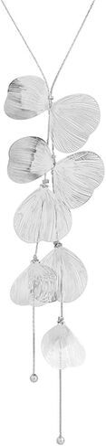 Dreuyet Metal Statement Flower Necklace for Women Elegant Ginkgo Leaf Tassel Necklace Bohemian Handmade Floral Y Shape Lariat Necklace Romantic Gifts in Saudi Arabia