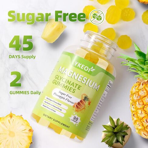 Magnesium Glycinate Gummies 500 Mg with Ashwagandha,Sugar Free Magnesium Supplement Triple Magnesium Complex with Malate,Citrate, Vitamin C D3 B6,Magnesium Supplement for Adults- 90 Gummies in Saudi Arabia