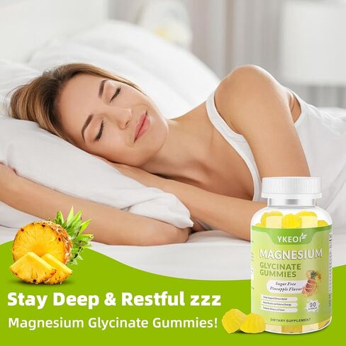 Magnesium Glycinate Gummies 500 Mg with Ashwagandha,Sugar Free Magnesium Supplement Triple Magnesium Complex with Malate,Citrate, Vitamin C D3 B6,Magnesium Supplement for Adults- 90 Gummies in Saudi Arabia