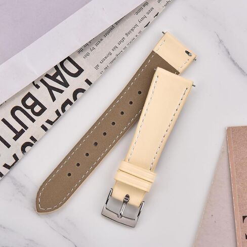 20mm 22mm Super Soft Leather Watch Bands for Women, Stainless Steel Polished Buckle,Simple Quick Release Lightweight Replacement Strap in Kuwait