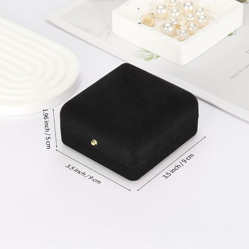 2 Pieces Velvet Bracelet Necklace Gift Box, Jewelry Bangle Holder Box, Bracelet Necklace Display Storage Case for Women Girl (Black) in Saudi Arabia