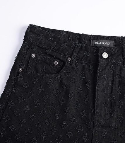 SHION7 Men's Denim Shorts, Relaxed Fit Knee Length Short Pants for Men, Ripped Baggy Half Pant, Streetwear Oversized Shorts in Saudi Arabia