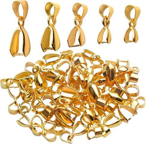 Pendant Clip Clasp,60pcs 3 Sizes Pinch Clip Bail Clasp Stainless Steel Pendant Clasp for Jewelry Making Crafts DIY,15mm/16mm/18mm in Saudi Arabia