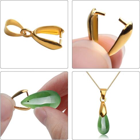Pendant Clip Clasp,60pcs 3 Sizes Pinch Clip Bail Clasp Stainless Steel Pendant Clasp for Jewelry Making Crafts DIY,15mm/16mm/18mm in Saudi Arabia