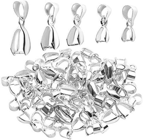 Pendant Clip Clasp,60pcs 3 Sizes Pinch Clip Bail Clasp Stainless Steel Pendant Clasp for Jewelry Making Crafts DIY,15mm/16mm/18mm in Saudi Arabia