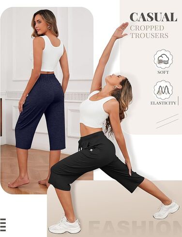 Neer 3 Pack Pant Women's Capri ، و Cotton Wide Leg Basic Pants Pant in Kuwait