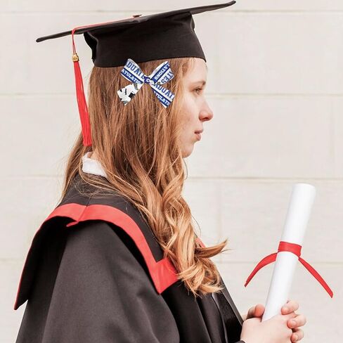 Hying 4 قطع 2024 أشرطة التخرج، 1 بوصة و3/8 بوصة عرض التخرج أشرطة Grosgrain فئة معدنية من 2024 الشريط الأزرق Congrats Grad Craft Ribbons لتغليف الهدايا لوازم ديكور حفلات التخرج in Saudi Arabia
