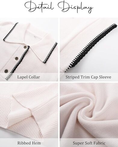 Flygo Womens Sweater Step Button Button Down Downlesess Tank Tops Cap Sleeve Cont Pullover Summer Spring Speats Set Top in Kuwait