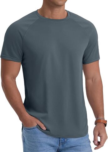 Askdeer Men's Quick Dry T-Shirt Short Sleeve Lightweight Workout Running Athletic Tee Shirts in Saudi Arabia