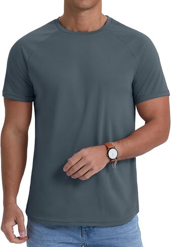 Askdeer Men's Quick Dry T-Shirt Short Sleeve Lightweight Workout Running Athletic Tee Shirts in Saudi Arabia