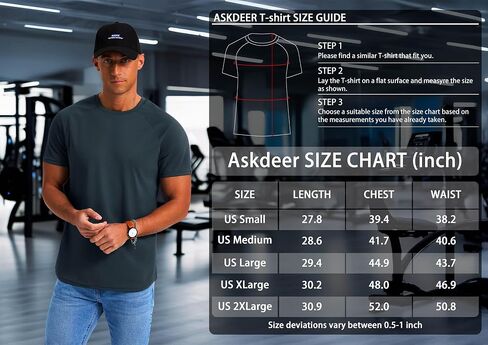 Askdeer Men's Quick Dry T-Shirt Short Sleeve Lightweight Workout Running Athletic Tee Shirts in Saudi Arabia