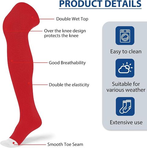 High Baseball Football Socks Multiple Sizes Over the Knee Baseball Socks Extra Long Soccer Sock for Boys Men in Saudi Arabia