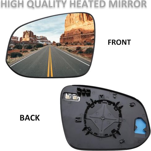 Passenger Side Mirror Replacement for Toyota Highlander 2014 2015 2016 2017 2018 2019 - Right Side Mirror Glass, Rear View Mirrors Glass with Power Heated in Saudi Arabia