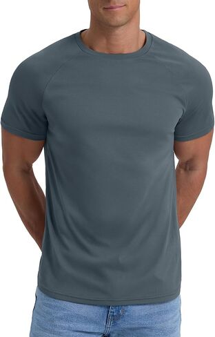 Askdeer Men's Quick Dry T-Shirt Short Sleeve Lightweight Workout Running Athletic Tee Shirts in Saudi Arabia