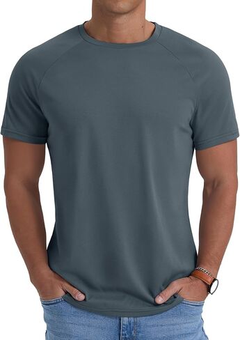 Askdeer Men's Quick Dry T-Shirt Short Sleeve Lightweight Workout Running Athletic Tee Shirts in Saudi Arabia