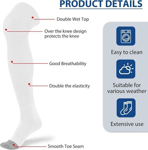High Baseball Football Socks Multiple Sizes Over the Knee Baseball Socks Extra Long Soccer Sock for Boys Men in Saudi Arabia