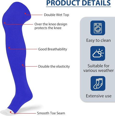 High Baseball Football Socks Multiple Sizes Over the Knee Baseball Socks Extra Long Soccer Sock for Boys Men in Kuwait