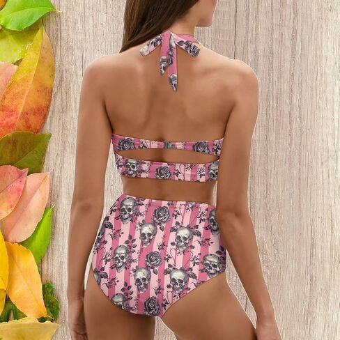 مجموعة بيكيني عالية الخصر للنساء ملابس سباحة عالية القطع مكونة من قطعتين بدلة استحمام مثيرة للتحكم في البطن in Kuwait