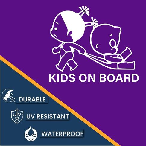 Baby on Board Sign Stickers High Intensity Safety Sign Baby in Car Feet Decal Baby Kids Safety Signs Stickers Kids Safety Warning for Car Bumper Window (Holographic Silver) in Kuwait