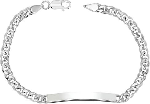 LeCalla Solid Real 925 Sterling Silver Classic Men's Link Bracelets | Italian Silver Bracelets for Men | Handmade Classic Design Chain Bracelet for Men 8, 8.5 Inches, Made in Italy in Saudi Arabia