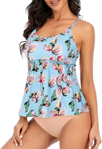 Century Star 2025 Modest Tankini Swimsuits for Women Tummy Control Tankini Bathing Suit Tops with Shorts 2 Piece Swimwear in Saudi Arabia