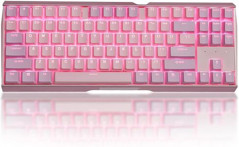 Happy Balls Keycaps الخلفية PBT Cherry MX Keycap Set Doubleshot OEM Profile شفافة مع Keycap Puller لتخطيط الولايات المتحدة 61 87 104 108 MX Switches لوحة المفاتيح الميكانيكية (مجموعة أرجوانية وردية) in Kuwait