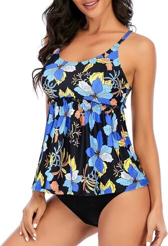 Century Star 2025 Modest Tankini Swimsuits for Women Tummy Control Tankini Bathing Suit Tops with Shorts 2 Piece Swimwear in Saudi Arabia
