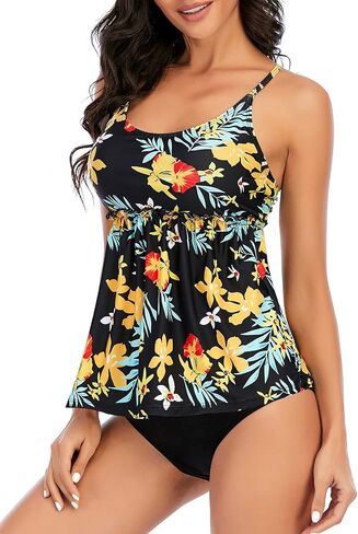 Century Star 2025 Modest Tankini Swimsuits for Women Tummy Control Tankini Bathing Suit Tops with Shorts 2 Piece Swimwear in Saudi Arabia