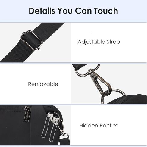 أكياس Maxtop كبيرة الكبرى للنساء للنساء حقيبة حبال سوداء سوداء كروس باي فاني مع حقيبة حزام أنيقة قابلة للفصل للمشي في التخييم. in Kuwait