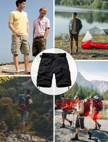 Cargo Short for Men, Relaxed Fit Camo Shorts, 11" Inseam Outdoor Hiking Casual Shorts with Multi Pocket in Kuwait