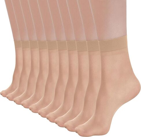 Women’s 10-15 Pairs Ankle High Sheer Socks Soft Nylon Socks for Women & Comfort Tights Hosiery in Kuwait