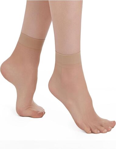 Women’s 10-15 Pairs Ankle High Sheer Socks Soft Nylon Socks for Women & Comfort Tights Hosiery in Kuwait