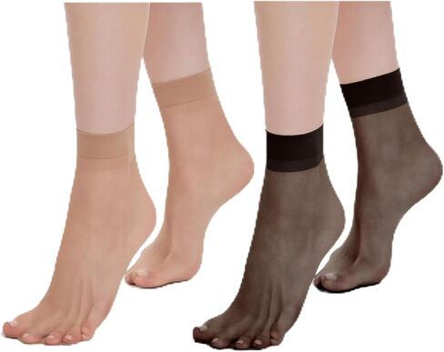 Women’s 10-15 Pairs Ankle High Sheer Socks Soft Nylon Socks for Women & Comfort Tights Hosiery in Kuwait