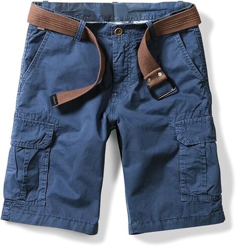 Mens Cargo Shorts Cotton Lightweight Multi Pocket Summer Casual Outdoor Hiking Shorts (No Belt) in Saudi Arabia