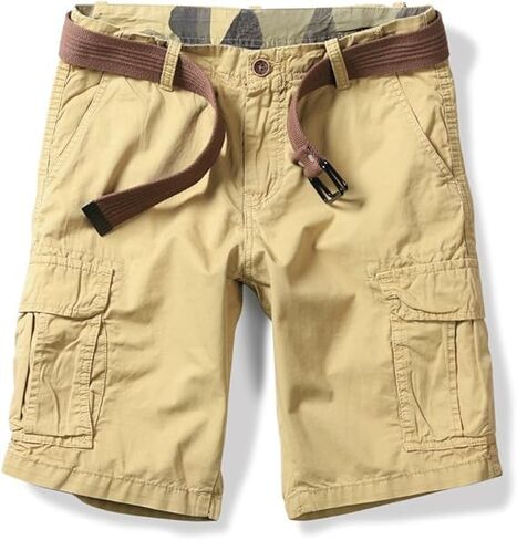 Mens Cargo Shorts Cotton Lightweight Multi Pocket Summer Casual Outdoor Hiking Shorts (No Belt) in Saudi Arabia