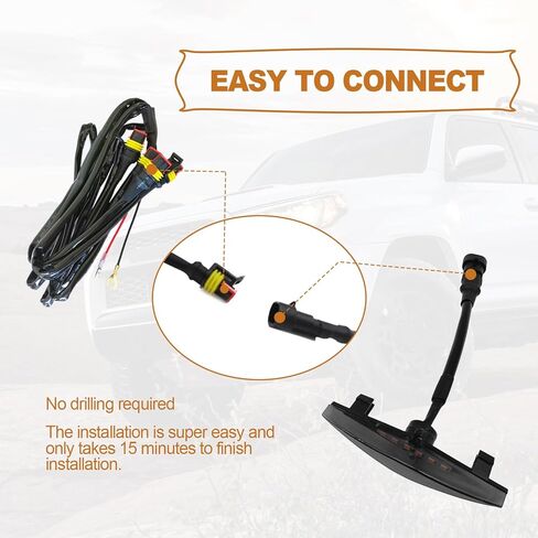 4-PCS LED Amber Lights for 2014-2023 Toyota 4Runner TRD Pro Grille, Including SR5, TRD Off-Road, Limited, TRD Pro, Venture, Trail with Fuse & Wire Harness (Smoke Shell/Amber Light) in Kuwait