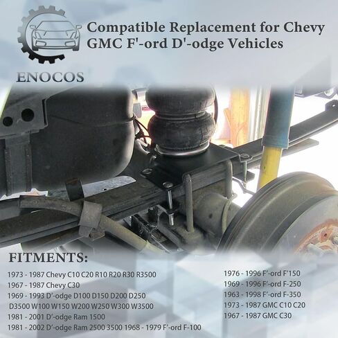 W217602071 Rear Air Spring Helper Suspension Bag Kit Compatible with Chevy GMC D'-odge F'-ord Pickup Trucks, Load Leveling Capacity up to 5000 lbs, Part# W21-760-2071 in Saudi Arabia