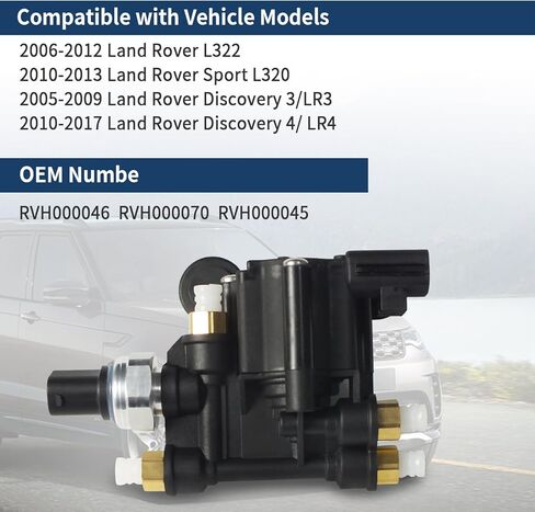 Air Suspension Valve Control Unit RVH500070 Replacement for Land Rover LR3 2005-2009, LR4 2010-2013, Range Rover Sport 2006-2013 - OEM RVH000046 Valve Block in Kuwait