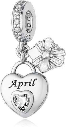 MICOO 925 Sterling Silver Birthstone Charms Bead Charms for Bracelet and Necklace Happy Birthday Charm Jewelry Gift for Women in Saudi Arabia