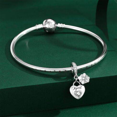 MICOO 925 Sterling Silver Birthstone Charms Bead Charms for Bracelet and Necklace Happy Birthday Charm Jewelry Gift for Women in Saudi Arabia